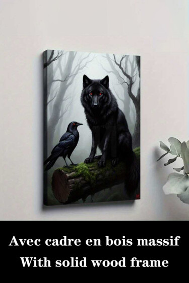 "Mysterious Black Wo…" başlıklı Baskıresim 江华 梁 tarafından, Orijinal sanat, Mürekkep püskürtmeli Ahşap Sedye çerçevesi üzeri…