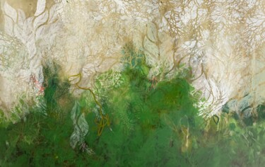 Картина под названием "La forêt aux mille…" - Anik Lapointe, Подлинное произведение искусства, Акрил Установлен на Деревянна…