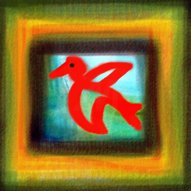 Цифровое искусство под названием "Bird in a Frame" - Phillip Reese, Подлинное произведение искусства, 2D Цифровая Работа