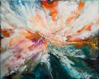 Malerei mit dem Titel ""Flower in the radi…" von Elena Jerger, Original-Kunstwerk, Acryl Auf Keilrahmen aus Holz montiert