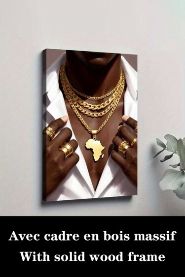 "African Golden Jewe…" başlıklı Baskıresim 江华 梁 tarafından, Orijinal sanat, Mürekkep püskürtmeli Ahşap Sedye çerçevesi üzeri…