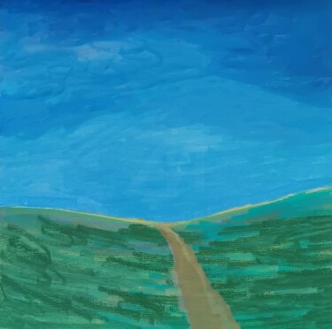 Painting titled "Sky" by Anna Pul, Original Artwork, Acrylic Mounted on Wood Panel