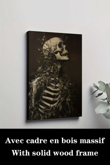 "Gothic Dark Skull A…" başlıklı Baskıresim 江华 梁 tarafından, Orijinal sanat, Mürekkep püskürtmeli Ahşap Sedye çerçevesi üzeri…