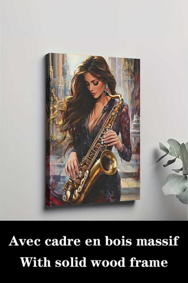 Gravures & estampes intitulée "Music Performancesu…" par Jiang Hua Liang, Œuvre d'art originale, Jet d’encre Monté sur Châss…