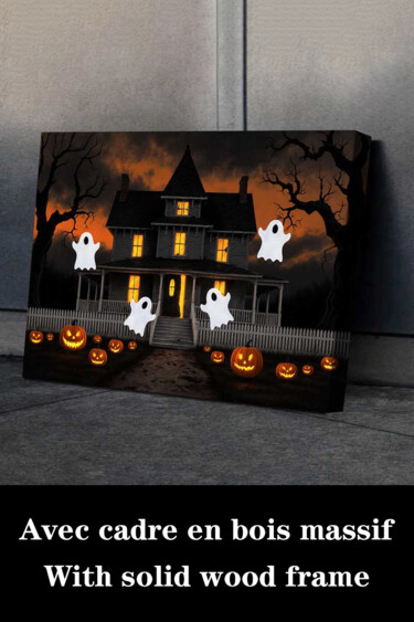 "Vintage Gothic Haun…" başlıklı Baskıresim 江华 梁 tarafından, Orijinal sanat, Mürekkep püskürtmeli Ahşap Sedye çerçevesi üzeri…