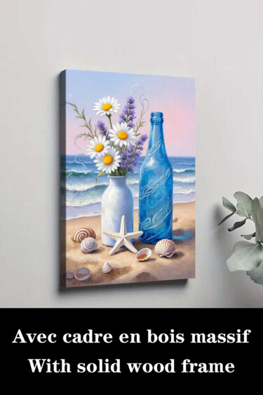 "Beachfront Serenity…" başlıklı Baskıresim 江华 梁 tarafından, Orijinal sanat, Mürekkep püskürtmeli Ahşap Sedye çerçevesi üzeri…