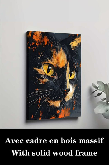 Printmaking titled "Abstract Colorful C…" by Jiang Hua Liang, Original Artwork, Inkjet Mounted on Wood Stretcher frame