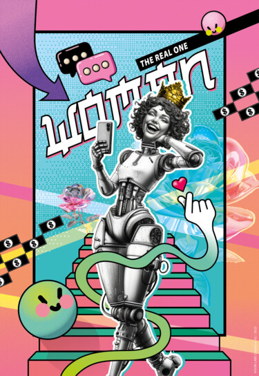 Digitale Kunst mit dem Titel "Real Woman" von Raffi Kassis, Original-Kunstwerk, 2D digitale Arbeit