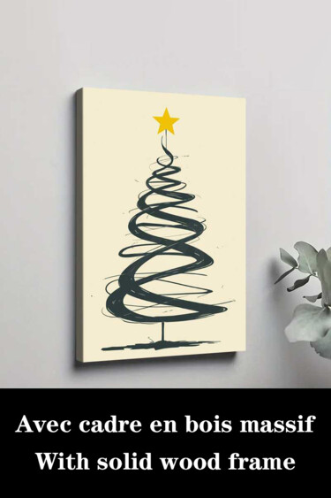 Printmaking titled "Minimalist Black Go…" by Jiang Hua Liang, Original Artwork, Inkjet Mounted on Wood Stretcher frame