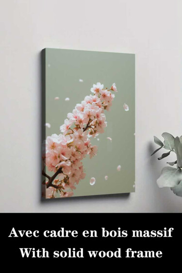 Printmaking titled "Springtime Elegance…" by Jiang Hua Liang, Original Artwork, Inkjet Mounted on Wood Stretcher frame