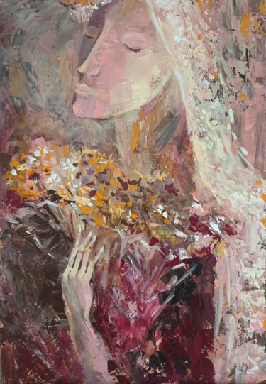 Painting titled "Перед венчанием" by Nikita Chaikovskiy, Original Artwork, Acrylic Mounted on Wood Panel