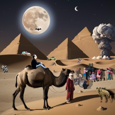 Digitale Kunst mit dem Titel "nuit désertique 2" von Frédéric Agostini, Original-Kunstwerk, Digitale Collage