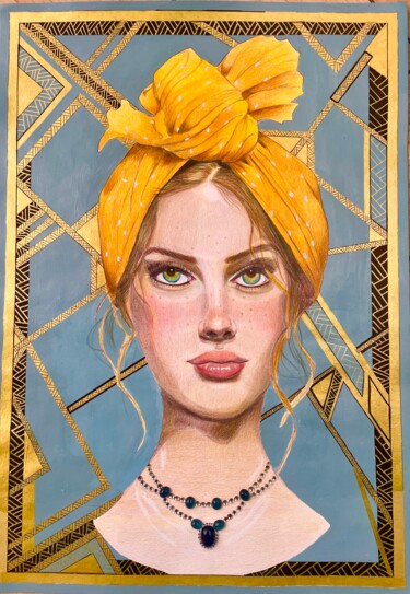 "Jeune femme au turb…" başlıklı Tablo Audrey B tarafından, Orijinal sanat, Akrilik