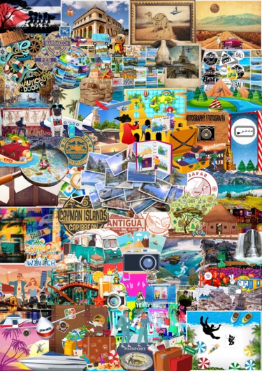 Digitale Kunst mit dem Titel "voyage" von Frédéric Agostini, Original-Kunstwerk, Digitale Collage