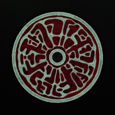 Peinture intitulée "Infusion' A3 Red an…" par Artem Smirnov, Œuvre d'art originale, Marqueur Monté sur Panneau de bois