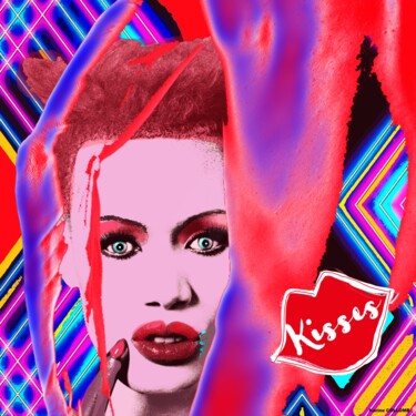 "Grace Jones" başlıklı Tablo Karine Collomb tarafından, Orijinal sanat, Dijital Resim Ahşap Sedye çerçevesi üzerine monte ed…