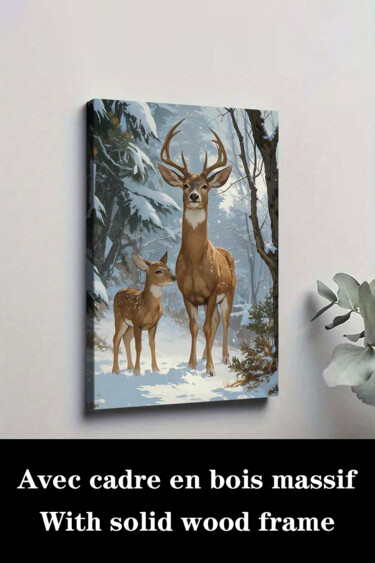 Gravures & estampes intitulée "Winter Wilderness D…" par Jiang Hua Liang, Œuvre d'art originale, Jet d’encre Monté sur Châss…