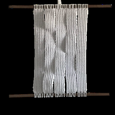 Textilkunst mit dem Titel "Tapiz FRECUENCIA BL…" von Gabriela Malimbus, Original-Kunstwerk, Tapisserie Auf Andere starre Pla…