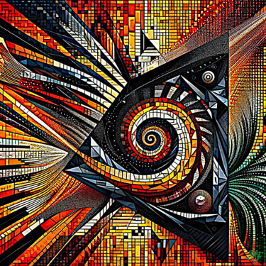 Arte digital titulada "L’Œil Mécanique" por Jean-Pol De Loof, Obra de arte original, Pintura Digital