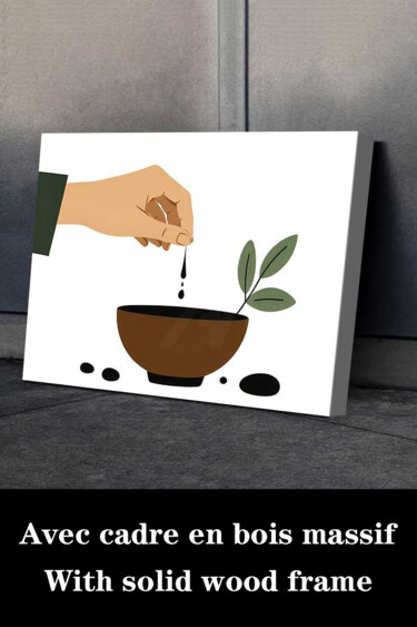 Printmaking titled "Minimalist" by Jiang Hua Liang, Original Artwork, Inkjet Mounted on Wood Stretcher frame