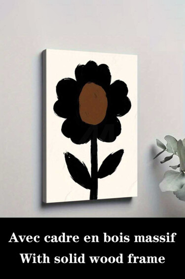 Printmaking titled "Black White Minimal…" by Jiang Hua Liang, Original Artwork, Inkjet Mounted on Wood Stretcher frame