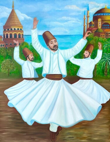 Pintura intitulada "The Legacy of Mevla…" por Liudmila Abramova, Obras de arte originais, Óleo Montado em Armação em madeira