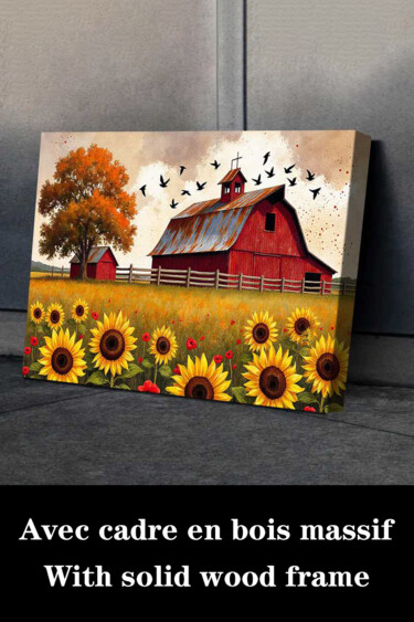 Gravures & estampes intitulée "Rustic Farmhouse Su…" par Jiang Hua Liang, Œuvre d'art originale, Jet d’encre Monté sur Châss…