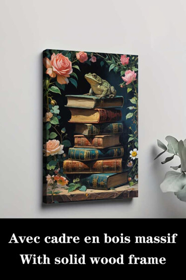 Gravures & estampes intitulée "Enchanting Frog wit…" par Jiang Hua Liang, Œuvre d'art originale, Jet d’encre Monté sur Châss…