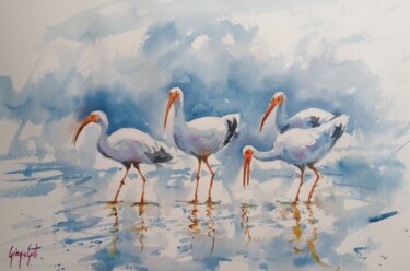 Картина под названием "Ibis" - Giorgio Gosti, Подлинное произведение искусства, Акварель