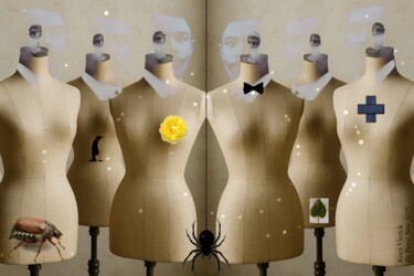 Arte digital titulada "groepsfoto met Dali…" por Koen Vlerick, Obra de arte original, Trabajo Digital 2D