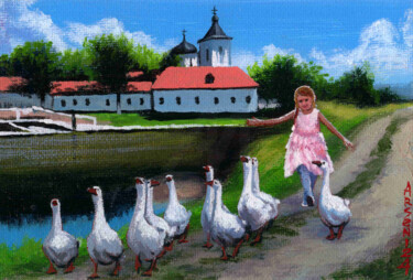 Картина под названием "HOLIDAYS" - Victor Arseni, Подлинное произведение искусства, Акрил Установлен на картон