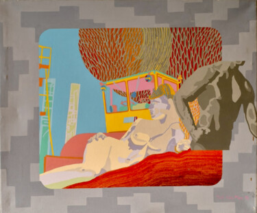 "L'odalisque au bull…" başlıklı Tablo Yves Aubry tarafından, Orijinal sanat, Akrilik Ahşap Sedye çerçevesi üzerine monte edi…