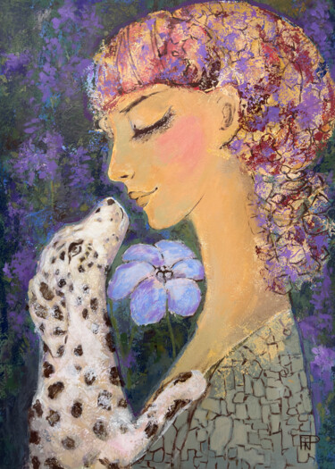 Malarstwo zatytułowany „Woman with a little…” autorstwa Natalia Piarno, Oryginalna praca, Akryl