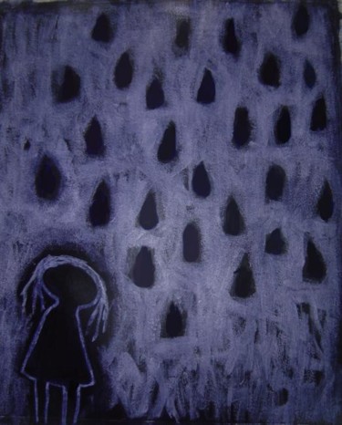 Painting titled "fate (girl child)" by Jo Schofield, Original Artwork