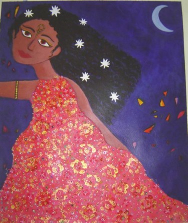 Painting titled "a blue moon" by Jo Schofield, Original Artwork