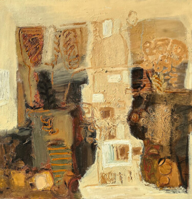 "Beige White Express…" başlıklı Tablo Elena Nenastina tarafından, Orijinal sanat, Petrol Ahşap Sedye çerçevesi üzerine monte…