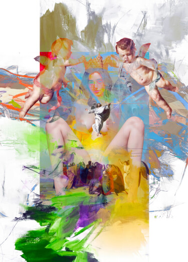 Digitale Kunst mit dem Titel "0P3N1N6 0F 6L0RY" von José Luis Guerrero, Original-Kunstwerk, Digitale Collage