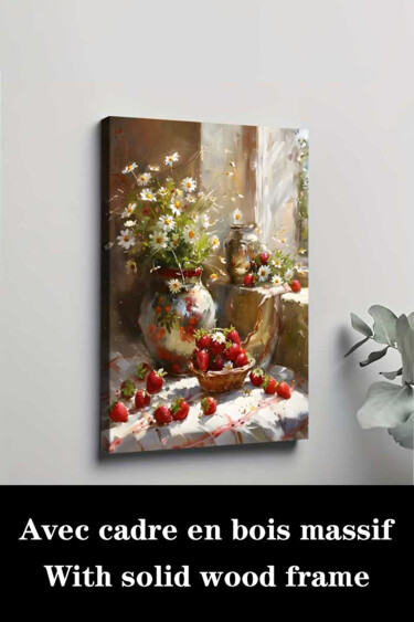 Obrazy i ryciny zatytułowany „Strawberries And Wi…” autorstwa 江华 梁, Oryginalna praca, Atramentowy Zamontowany na Drewniana r…