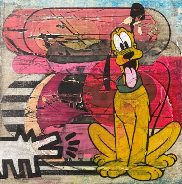 Pintura intitulada "Pop Bark Burst" por Christelle Riffet (Céhère), Obras de arte originais, Acrílico Montado em Cartão