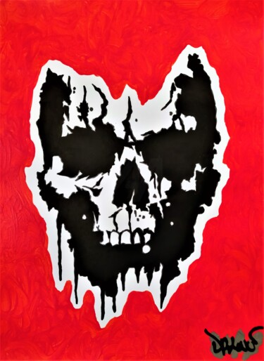 "Toxic Skull" başlıklı Tablo Dr. Love tarafından, Orijinal sanat, Akrilik