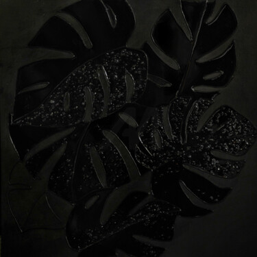 "Black Monstera – Gl…" başlıklı Tablo Viktoriia Gladkova tarafından, Orijinal sanat, Akrilik