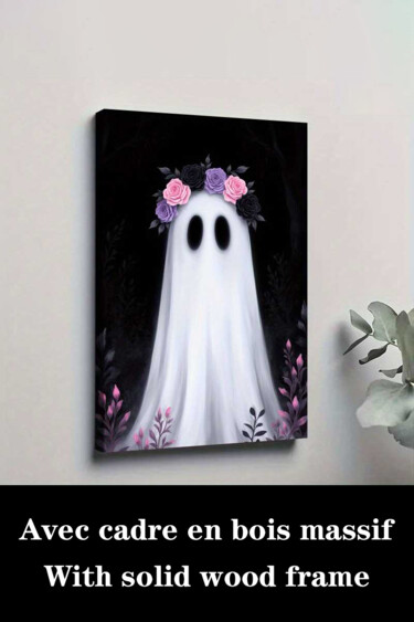 "Gothic White Rose W…" başlıklı Baskıresim 江华 梁 tarafından, Orijinal sanat, Mürekkep püskürtmeli Ahşap Sedye çerçevesi üzeri…