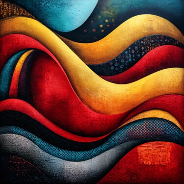 "Colorful Abstract W…" başlıklı Dijital Sanat Agnieszka Dybowska tarafından, Orijinal sanat, AI tarafından oluşturulan görün…