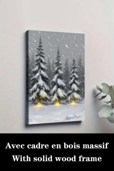 Εκτυπώσεις & Χαρακτικά με τίτλο "Winter Forest Snowy…" από 江华 梁, Αυθεντικά έργα τέχνης, Ψεκασμός μελάνης Τοποθετήθηκε στο Ξύ…