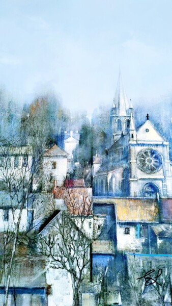 Arte digital titulada "Bougival" por Emma Laflute, Obra de arte original, Pintura Digital