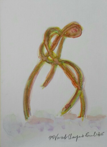 Painting titled "Confidence (Aqua 1…" by Vincent Champion-Ercoli, Original Artwork, Watercolor