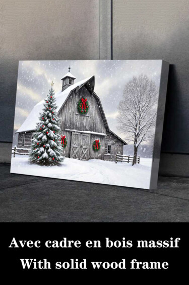 Printmaking titled "Cottage Garden Wall…" by Jiang Hua Liang, Original Artwork, Inkjet Mounted on Wood Stretcher frame