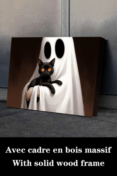 Printmaking titled "Ghostly Embrace Got…" by Jiang Hua Liang, Original Artwork, Inkjet Mounted on Wood Stretcher frame