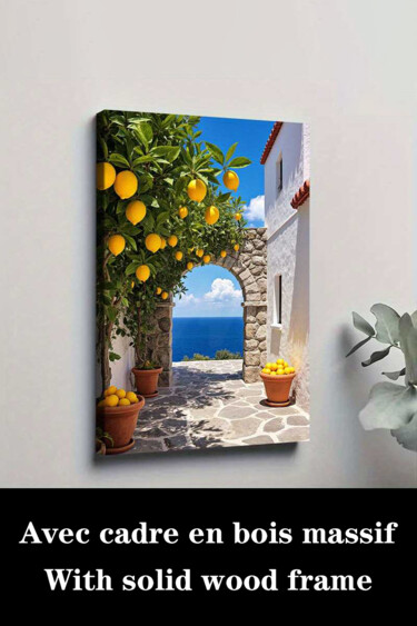 Gravures & estampes intitulée "Mediterranean Lemon…" par Jiang Hua Liang, Œuvre d'art originale, Jet d’encre Monté sur Châss…