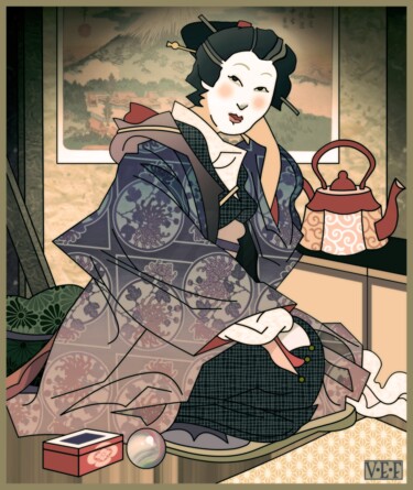 "Tea Woman" başlıklı Dijital Sanat Van Evan Fuller tarafından, Orijinal sanat, Dijital Resim